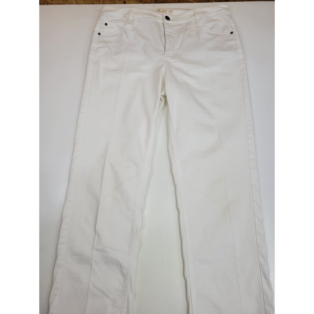 J Jill Smooth Fit Straight Leg Jeans Womens 14 White Stretch Lyocell Denim 30...